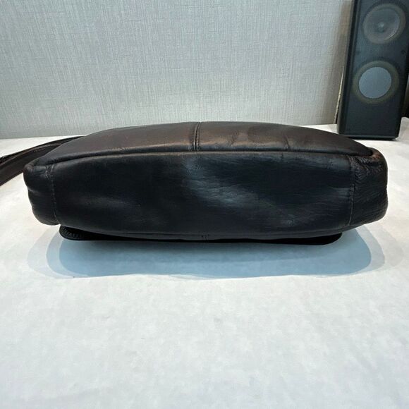 GH Bass Leather Purse Messenger Bag Brown Adjustable Shoulder Strap - Picture 7 of 14
